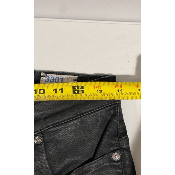 G-STAR RAW 3301 SLIM MEN'S JEANS BLACK W30 L32 STRETCH BUTTON'S DENIM - Picture 11 of 16